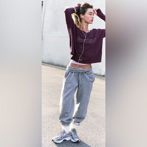 NWT FREE PEOPLE MOVEMENT NOW OR NEVER LAYER BLACK CHERRY